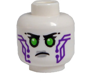 LEGO Bílá Pixal Hlava (Zapuštěný pevný cvoček) (3626 / 81674)