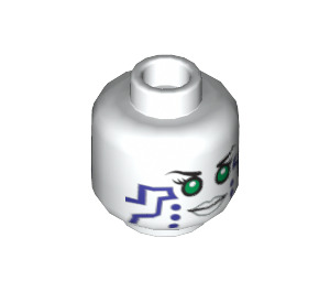 LEGO White Pixal Minifigure Head (Recessed Solid Stud) (3626 / 16257)