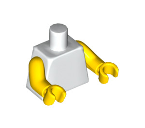 LEGO White Plain Minifig Torso with Yellow Arms and Hands (73403 / 88585)
