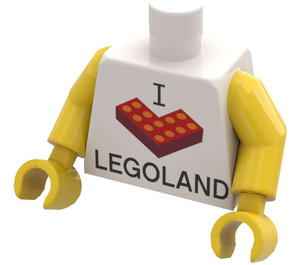 LEGO Biały Gładki Minifigurka Tułów z Żółty Ramiona I Ręce z I Cegła LEGOLAND (973 / 88585)