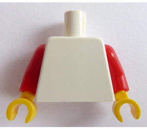 LEGO Weiß Schmucklos Torso mit rot Arme und Gelb Hände (76382 / 88585)