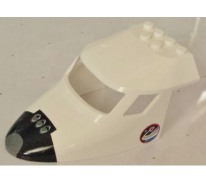 LEGO blanc Avion De Affronter 6 x 10 x 4 avec Espacer Centre logo (both sides) Autocollant (87613)
