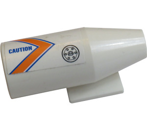 LEGO White Plane Jet Engine with "CAUTION" and Filler Cap Sticker (4868)
