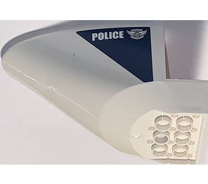 LEGO White Plane Rear 6 x 10 x 4 with Dark Blue Police Sticker (87616)