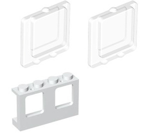 LEGO Blanc Plane Window 1 x 4 x 2 with Transparent Glass