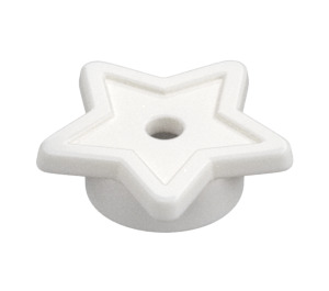 LEGO White Plate 1 x 1 Round with Star (11609 / 28619)