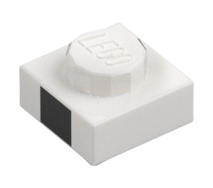 LEGO Wit Plaat 1 x 1 met Zwart Vierkant (35329 / 106630)