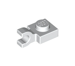 LEGO Weiß Platte 1 x 1 mit Horizontaler Clip (Clip mit flacher Vorderseite) (6019)