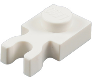 LEGO blanc assiette 1 x 1 avec Verticale Agrafe (Clip en U épais) (4085 / 60897)