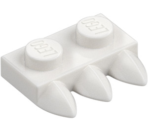 LEGO Blanco Placa 1 x 2 con 3 Dientes (15208)