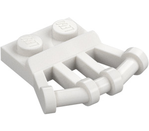 LEGO Blanc assiette 1 x 2 avec Incliné Barre Poignées (92692)