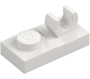 LEGO White Plate 1 x 2 with Top Clip without Gap (44861)