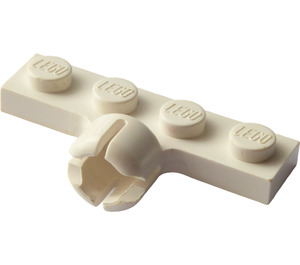 LEGO Hvit Plate 1 x 4 med Kuleleddssokkel (Kort med 4 spor) (3183)