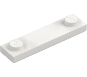 LEGO Hvit Plate 1 x 4 med To Knotter med Rille (41740)