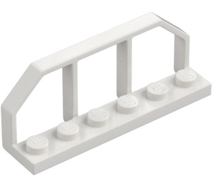 LEGO Hvit Plate 1 x 6 med Tog Vogn Railings (6583 / 58494)