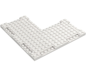 LEGO White Plate 16 x 16 x 0.7 Corner with Cutout (2612)