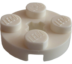 LEGO blanc assiette 2 x 2 Rond avec Essieu Trou (avec trou d'axe '+') (4032)