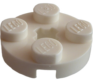 LEGO Bianco Piastra 2 x 2 Rotondo con Foro dell'asse (con foro dell’asse a ‘+’) (4032)