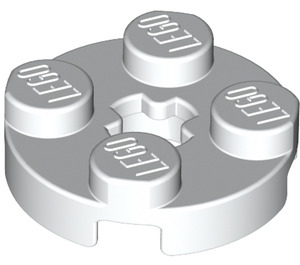 LEGO White Plate 2 x 2 Round with Axle Hole (with 'X' Axle Hole) (4032)