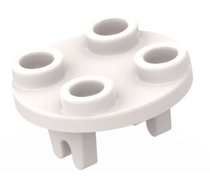 LEGO White Plate 2 x 2 Round with Wheel Holder (2655 / 26716)