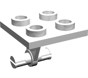 LEGO Wit Plaat 2 x 2 Dun met Dual Wielen Houder met splitpennen (4870)