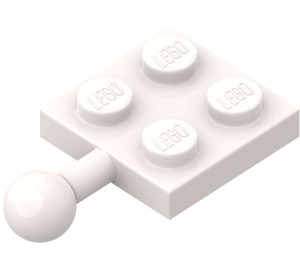 LEGO Bianco Piastra 2 x 2 con Giunto sferico e senza foro nella piastra (3729)