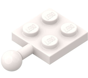LEGO White Plate 2 x 2 with Ball Joint and No Hole in Plate (3729)
