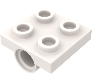 LEGO blanc assiette 2 x 2 avec Trou avec support transversal sur le dessous (10247)