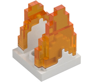 LEGO White Plate 2 x 2 with Marbled Transparent Orange Fire (41685)