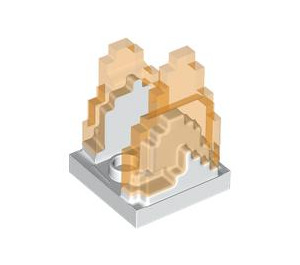 LEGO Wit Plaat 2 x 2 met Marbled Transparant Oranje Brand (41685)