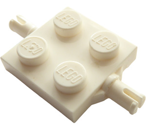 LEGO Weiß Platte 2 x 2 mit Zwei Rad Holders (4600 / 67687)