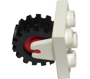 LEGO White Plate 2 x 2 with Wheel Holder with Red Wheel and Black Tire Offset Tread