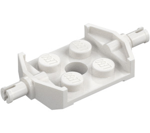 LEGO Hvit Plate 2 x 2 med Bred Hjul Holders (Ikke-forsterket bunn) (6157)