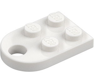 LEGO White Plate 2 x 3 with Rounded End and Pin Hole (3176)