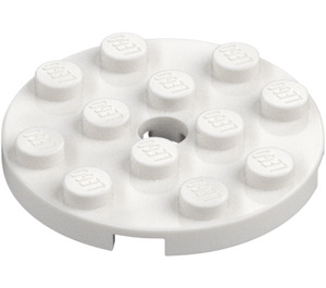 LEGO Bianco Piastra 4 x 4 Rotondo con Foro e Snapstud (60474)