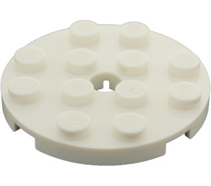 LEGO blanc assiette 4 x 4 Rond avec Trou et Snapstud (60474)