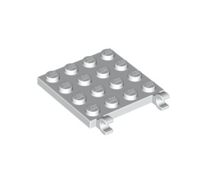 LEGO blanc assiette 4 x 4 avec Clips (Pas d'écart dans les clips) (11399)