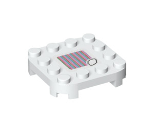 LEGO Blanc assiette 4 x 4 x 0.7 avec Coins arrondis et Empty Middle avec Cloud Scanner Code (66792 / 69465)