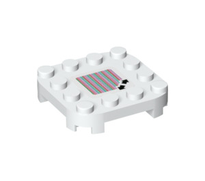 LEGO Blanc assiette 4 x 4 x 0.7 avec Coins arrondis et Empty Middle avec Double Arrows Scanner Code (66792 / 70700)