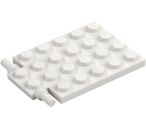 LEGO White Plate 4 x 6 Trap Door Flat Hinge (92099)