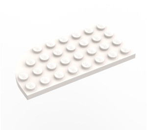 LEGO White Plate 4 x 8 Round Wing Curved Left