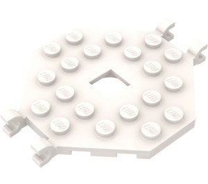 LEGO blanc assiette 6 x 6 Open Centre sans 4 Coins avec 4 Clips (2539)