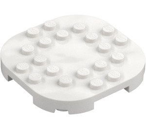 LEGO Wit Plaat 6 x 6 x 0.7 Rond Semicircle (66789)