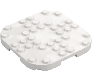 LEGO Weiß Platte 8 x 8 x 0.7 mit Abgerundete Ecken (66790)