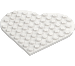 LEGO White Plate 9 x 9 Round Heart (65486)