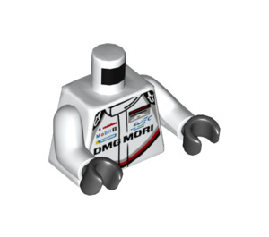 LEGO White Porsche DMG Mori Racing Driver Minifig Torso (973 / 76382)