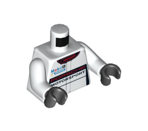 LEGO White Porsche Driver Minifig Torso (973 / 76382)