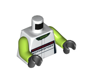 LEGO White Porsche Motorsport driver Minifig Torso (973 / 76382)