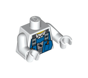 LEGO Weiß Power Miners Torso mit Blau Overall Bib (973 / 76382)