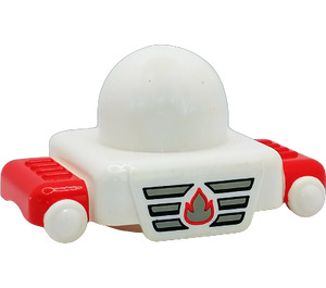 LEGO White Primo 1 x 1 plate with fire pattern and red mudguards